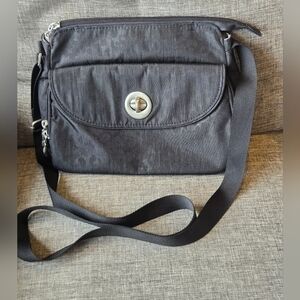 Baggallini Black Crossbody Bag with Silver Accents